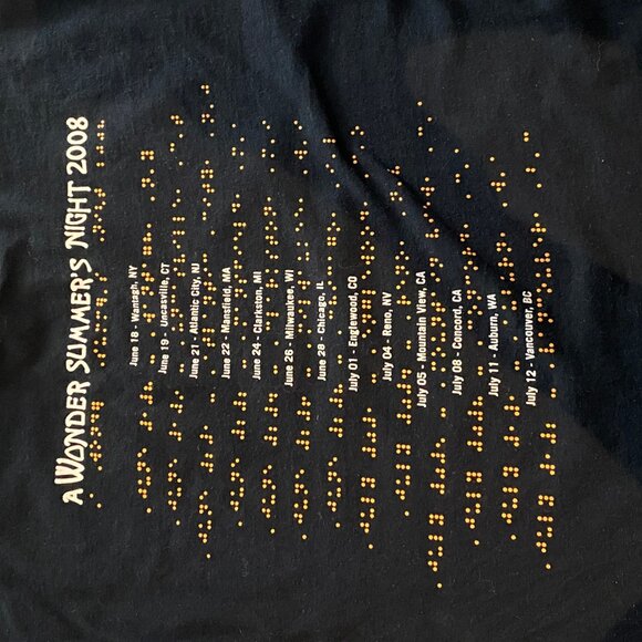 RARE 2008 STEVIE WONDER TOUR 'A WONDER SUMMER'S NIGHT' T-SHIRT SIZE LARGE - Picture 6 of 7